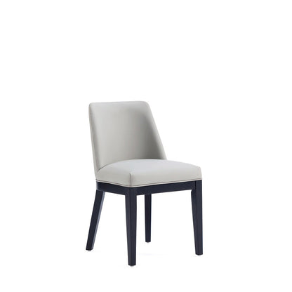 Manhattan Comfort - Gansevoort Faux Leather Dining Chairs with Beech Wood Legs in Stone Grey - Set of 4 - 2-DC051-ST veiw 3