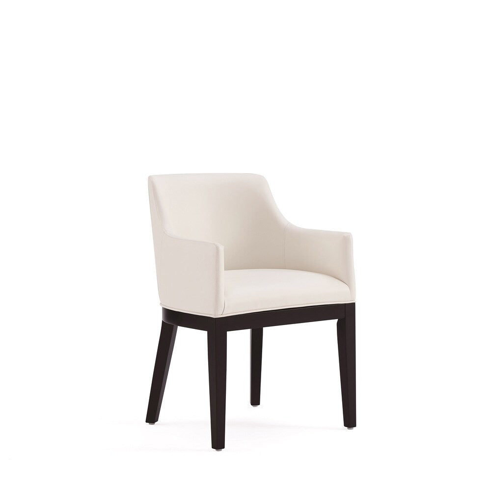Manhattan Comfort - Gansevoort Faux Leather Armchair with Beech Wood Legs in Cream - Set of 2 - 2-DC051AR-CR veiw 3