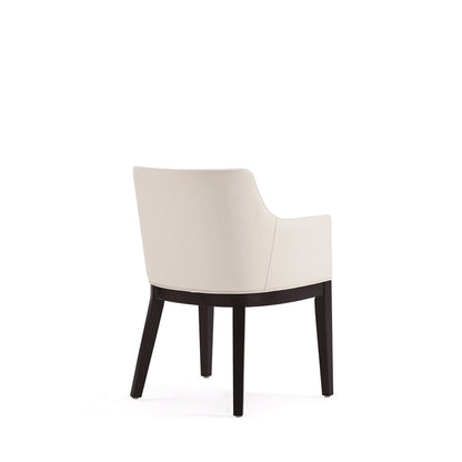 Manhattan Comfort - Gansevoort Faux Leather Armchair with Beech Wood Legs in Cream - Set of 2 - 2-DC051AR-CR veiw 4