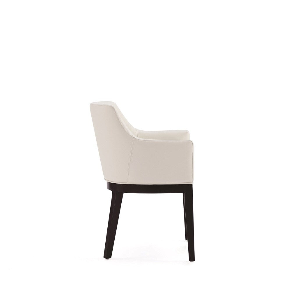 Manhattan Comfort - Gansevoort Faux Leather Armchair with Beech Wood Legs in Cream - Set of 2 - 2-DC051AR-CR veiw 5