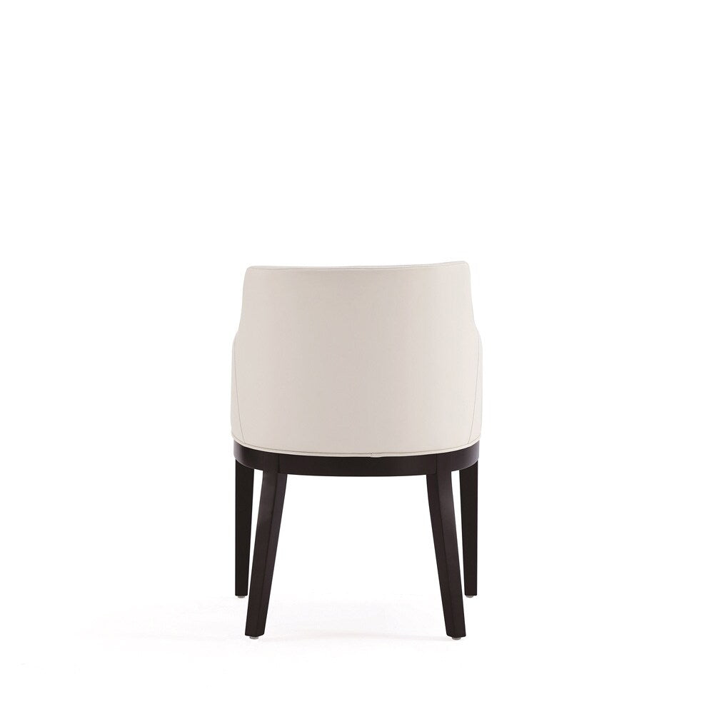 Manhattan Comfort - Gansevoort Faux Leather Armchair with Beech Wood Legs in Cream - Set of 2 - 2-DC051AR-CR veiw 6