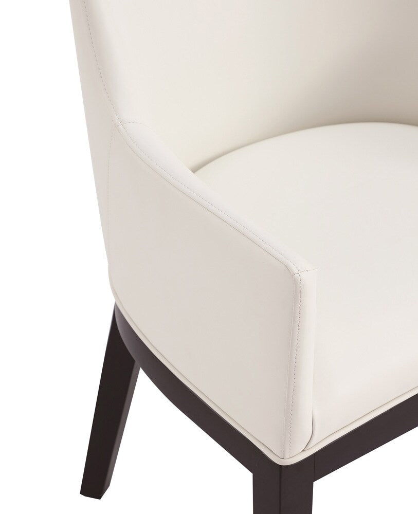 Manhattan Comfort - Gansevoort Faux Leather Armchair with Beech Wood Legs in Cream - Set of 2 - 2-DC051AR-CR veiw 9