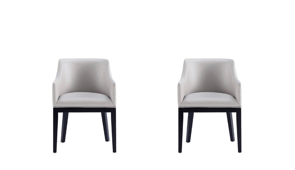 Manhattan Comfort - Gansevoort Faux Leather Armchair with Beech Wood Legs in Light Grey - Set of 2 - 2-DC051AR-LG veiw 1