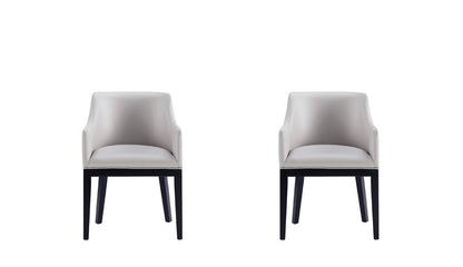 Manhattan Comfort - Gansevoort Faux Leather Armchair with Beech Wood Legs in Light Grey - Set of 2 - 2-DC051AR-LG veiw 1