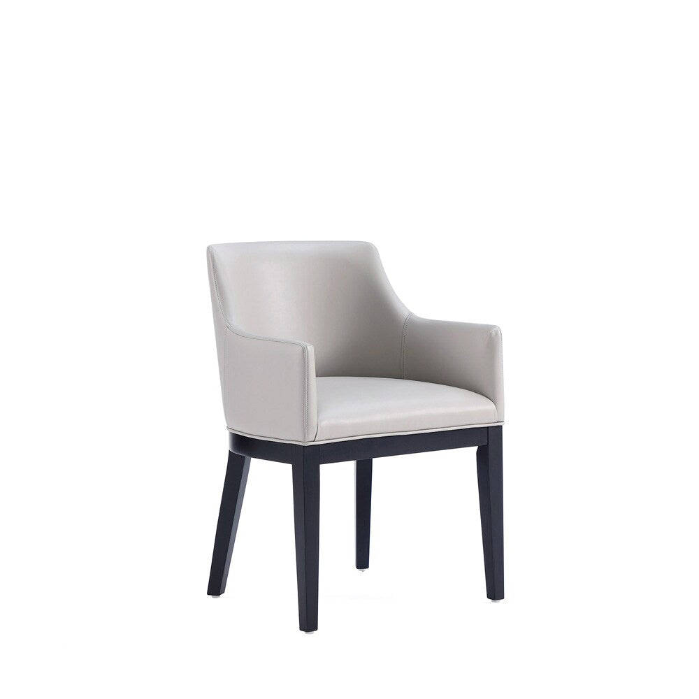 Manhattan Comfort - Gansevoort Faux Leather Armchair with Beech Wood Legs in Light Grey - Set of 2 - 2-DC051AR-LG veiw 3