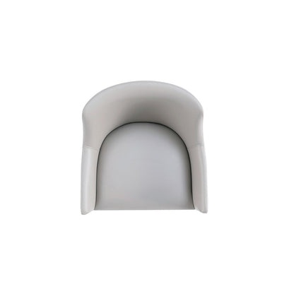 Manhattan Comfort - Gansevoort Faux Leather Armchair with Beech Wood Legs in Light Grey - Set of 2 - 2-DC051AR-LG veiw 7