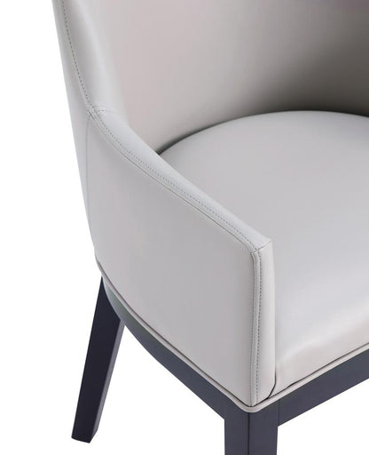 Manhattan Comfort - Gansevoort Faux Leather Armchair with Beech Wood Legs in Light Grey - Set of 2 - 2-DC051AR-LG veiw 9