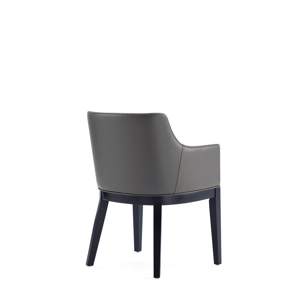 Manhattan Comfort - Gansevoort Faux Leather Armchair with Beech Wood Legs in Pebble Grey - Set of 2 - 2-DC051AR-PE veiw 4