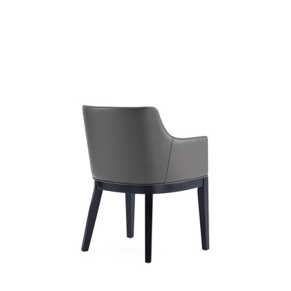 Manhattan Comfort - Gansevoort Faux Leather Armchair with Beech Wood Legs in Pebble Grey - Set of 2 - 2-DC051AR-PE veiw 4