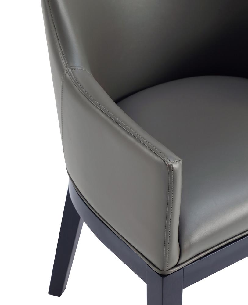 Manhattan Comfort - Gansevoort Faux Leather Armchair with Beech Wood Legs in Pebble Grey - Set of 2 - 2-DC051AR-PE veiw 9