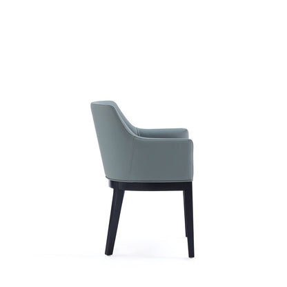 Manhattan Comfort - Gansevoort Faux Leather Armchair with Beech Wood Legs in Pewter - Set of 2 - 2-DC051AR-PT veiw 5