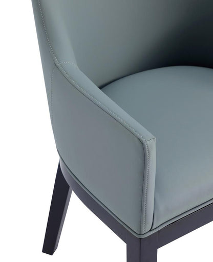 Manhattan Comfort - Gansevoort Faux Leather Armchair with Beech Wood Legs in Pewter - Set of 2 - 2-DC051AR-PT veiw 9