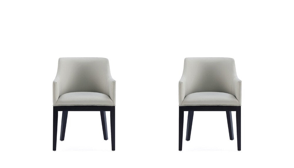 Manhattan Comfort - Gansevoort Faux Leather Armchair with Beech Wood Legs in Stone Grey - Set of 2 - 2-DC051AR-ST veiw 1
