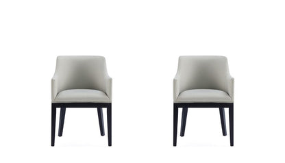 Manhattan Comfort - Gansevoort Faux Leather Armchair with Beech Wood Legs in Stone Grey - Set of 2 - 2-DC051AR-ST veiw 1