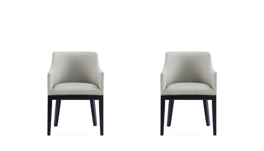 Manhattan Comfort - Gansevoort Faux Leather Armchair with Beech Wood Legs in Stone Grey - Set of 2 - 2-DC051AR-ST veiw 1