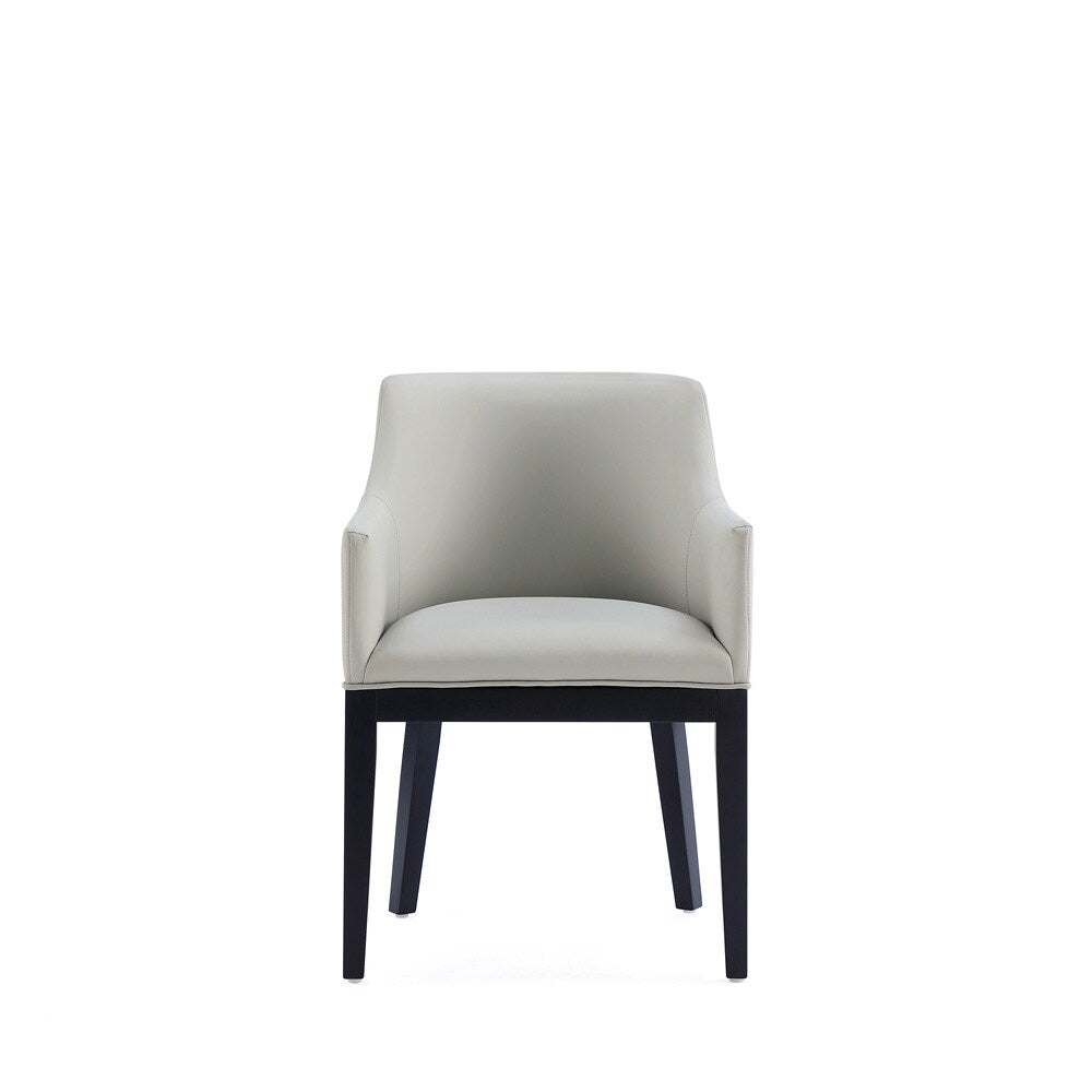 Manhattan Comfort - Gansevoort Faux Leather Armchair with Beech Wood Legs in Stone Grey - Set of 2 - 2-DC051AR-ST veiw 2