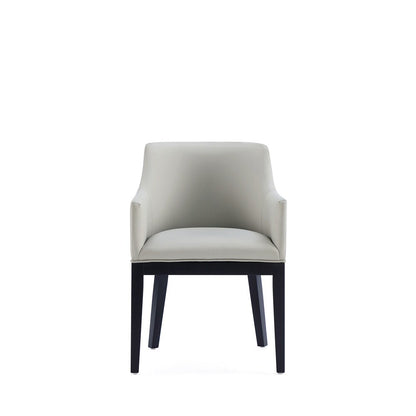 Manhattan Comfort - Gansevoort Faux Leather Armchair with Beech Wood Legs in Stone Grey - Set of 2 - 2-DC051AR-ST veiw 2