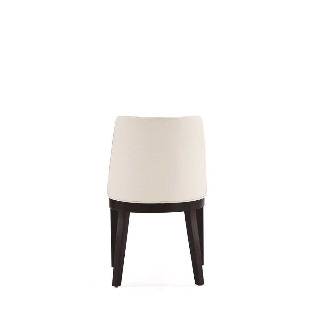Manhattan Comfort - Gansevoort Faux Leather Dining Chairs with Beech Wood Legs in Cream - Set of 2 - DC051-CR veiw 3