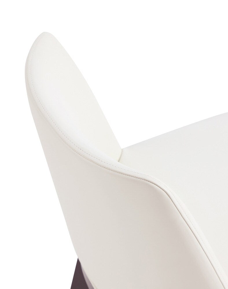 Manhattan Comfort - Gansevoort Faux Leather Dining Chairs with Beech Wood Legs in Cream - Set of 2 - DC051-CR veiw 6