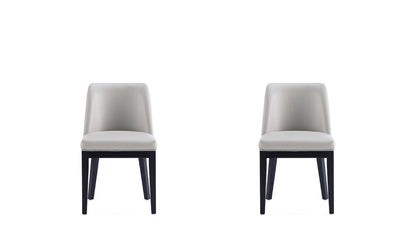 Manhattan Comfort - Gansevoort Faux Leather Dining Chairs with Beech Wood Legs in Light Grey - Set of 2 - DC051-LG veiw 1