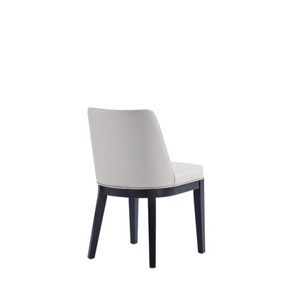 Manhattan Comfort - Gansevoort Faux Leather Dining Chairs with Beech Wood Legs in Light Grey - Set of 2 - DC051-LG veiw 3