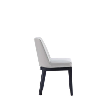 Manhattan Comfort - Gansevoort Faux Leather Dining Chairs with Beech Wood Legs in Light Grey - Set of 2 - DC051-LG veiw 4