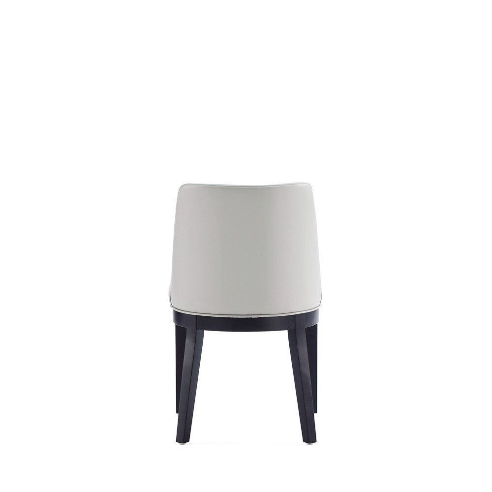 Manhattan Comfort - Gansevoort Faux Leather Dining Chairs with Beech Wood Legs in Light Grey - Set of 2 - DC051-LG veiw 5