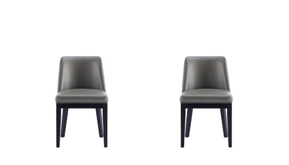 Manhattan Comfort - Gansevoort Faux Leather Dining Chairs with Beech Wood Legs in Pebble Grey - Set of 2 - DC051-PE veiw 1