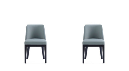 Manhattan Comfort - Gansevoort Faux Leather Dining Chairs with Beech Wood Legs in Pewter - Set of 2 - DC051-PT veiw 1