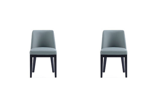 Manhattan Comfort - Gansevoort Faux Leather Dining Chairs with Beech Wood Legs in Pewter - Set of 2 - DC051-PT veiw 1