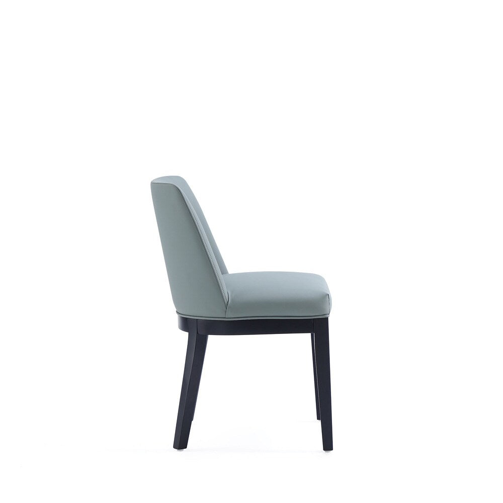 Manhattan Comfort - Gansevoort Faux Leather Dining Chairs with Beech Wood Legs in Pewter - Set of 2 - DC051-PT veiw 4