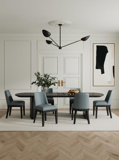 Manhattan Comfort - Gansevoort Faux Leather Dining Chairs with Beech Wood Legs in Pewter - Set of 2 - DC051-PT veiw 9