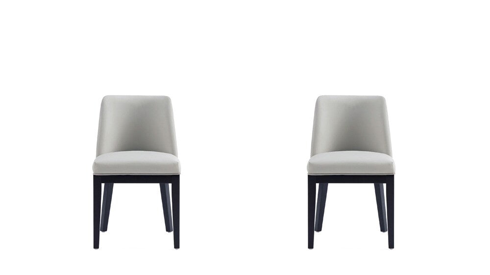 Manhattan Comfort - Gansevoort Faux Leather Dining Chairs with Beech Wood Legs in Stone Grey - Set of 2 - DC051-ST veiw 1