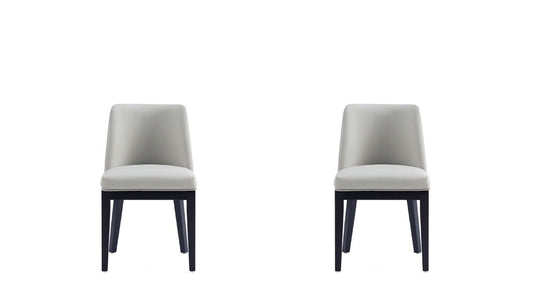 Manhattan Comfort - Gansevoort Faux Leather Dining Chairs with Beech Wood Legs in Stone Grey - Set of 2 - DC051-ST veiw 1