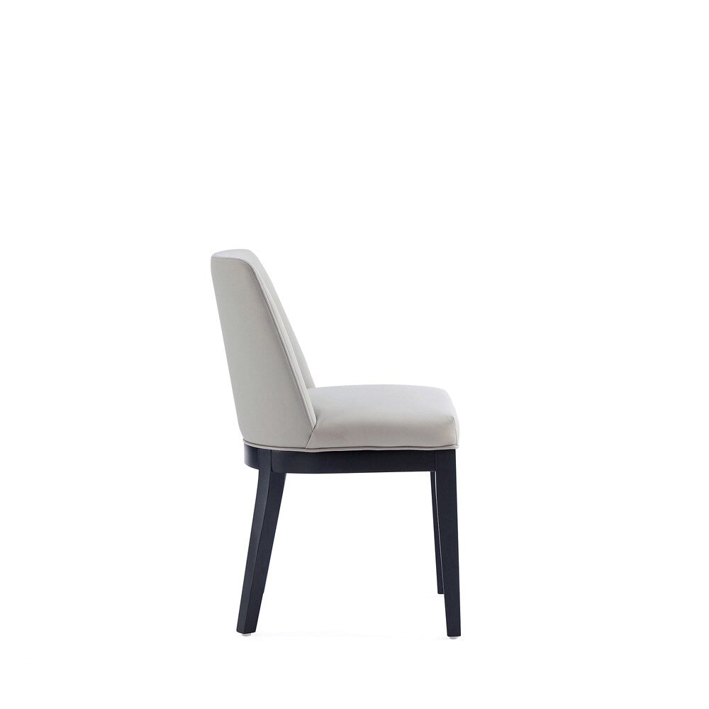 Manhattan Comfort - Gansevoort Faux Leather Dining Chairs with Beech Wood Legs in Stone Grey - Set of 2 - DC051-ST veiw 4