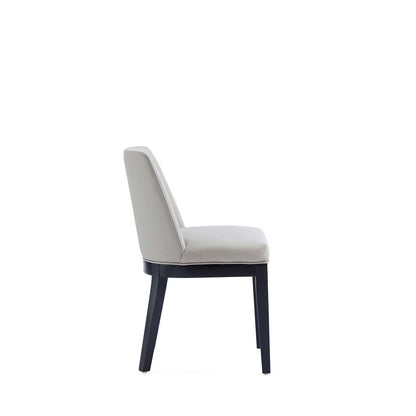 Manhattan Comfort - Gansevoort Faux Leather Dining Chairs with Beech Wood Legs in Stone Grey - Set of 2 - DC051-ST veiw 4