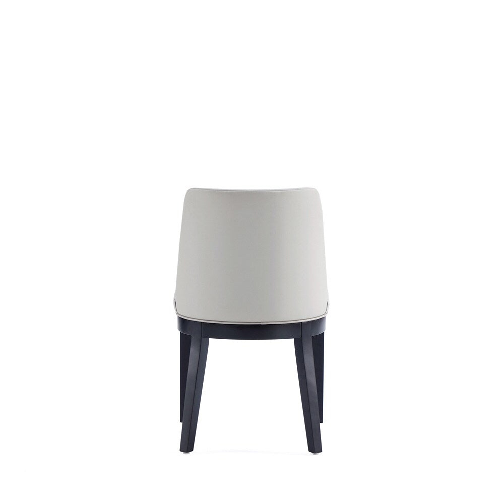 Manhattan Comfort - Gansevoort Faux Leather Dining Chairs with Beech Wood Legs in Stone Grey - Set of 2 - DC051-ST veiw 5