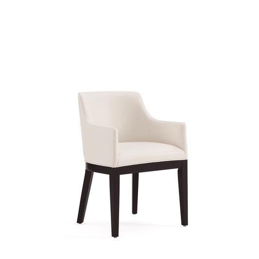 Manhattan Comfort - Gansevoort Faux Leather Armchair with Beech Wood Legs in Cream - DC051AR-CR veiw 1