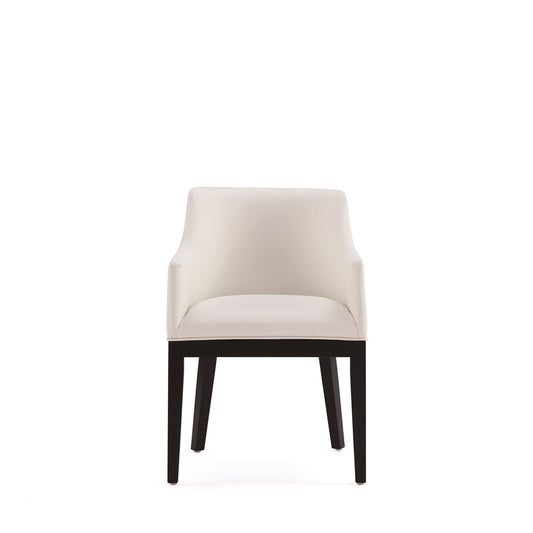 Manhattan Comfort - Gansevoort Faux Leather Armchair with Beech Wood Legs in Cream - DC051AR-CR veiw 2