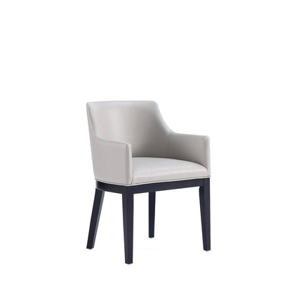Manhattan Comfort - Gansevoort Faux Leather Armchair with Beech Wood Legs in Light Grey - DC051AR-LG veiw 1