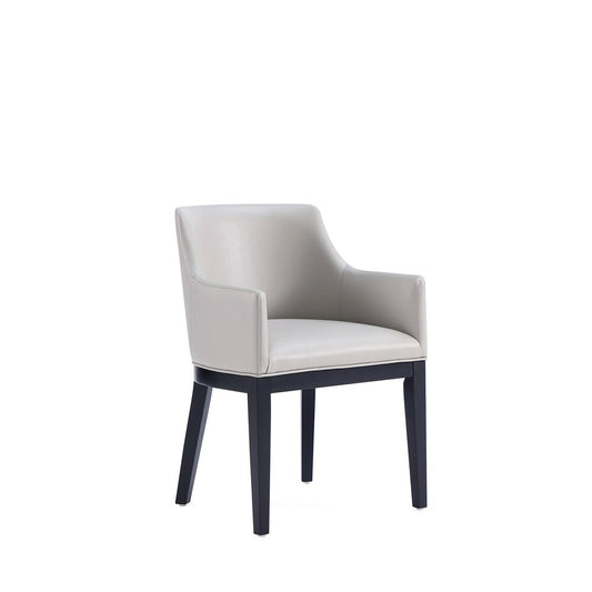 Manhattan Comfort - Gansevoort Faux Leather Armchair with Beech Wood Legs in Light Grey - DC051AR-LG veiw 1