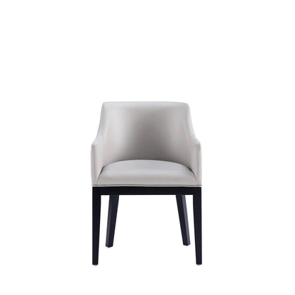 Manhattan Comfort - Gansevoort Faux Leather Armchair with Beech Wood Legs in Light Grey - DC051AR-LG veiw 2