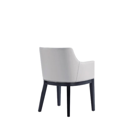 Manhattan Comfort - Gansevoort Faux Leather Armchair with Beech Wood Legs in Light Grey - DC051AR-LG veiw 3