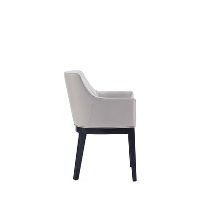 Manhattan Comfort - Gansevoort Faux Leather Armchair with Beech Wood Legs in Light Grey - DC051AR-LG veiw 4