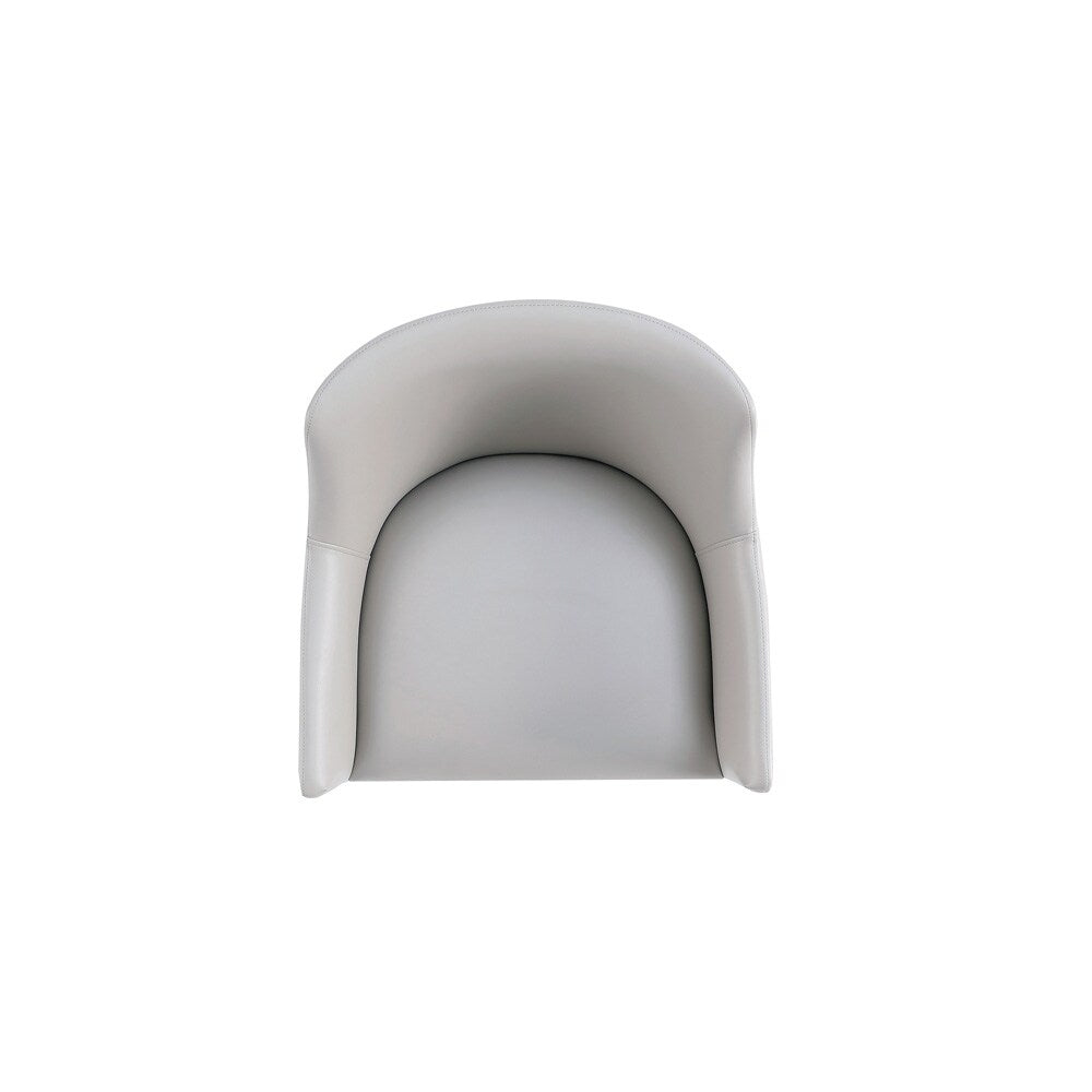 Manhattan Comfort - Gansevoort Faux Leather Armchair with Beech Wood Legs in Light Grey - DC051AR-LG veiw 6