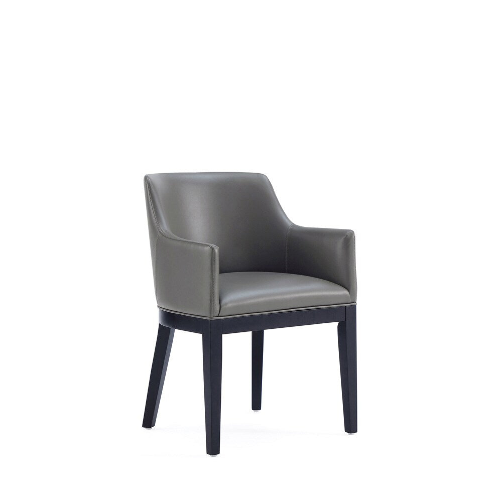 Manhattan Comfort - Gansevoort Faux Leather Armchair with Beech Wood Legs in Pebble Grey - DC051AR-PE veiw 1
