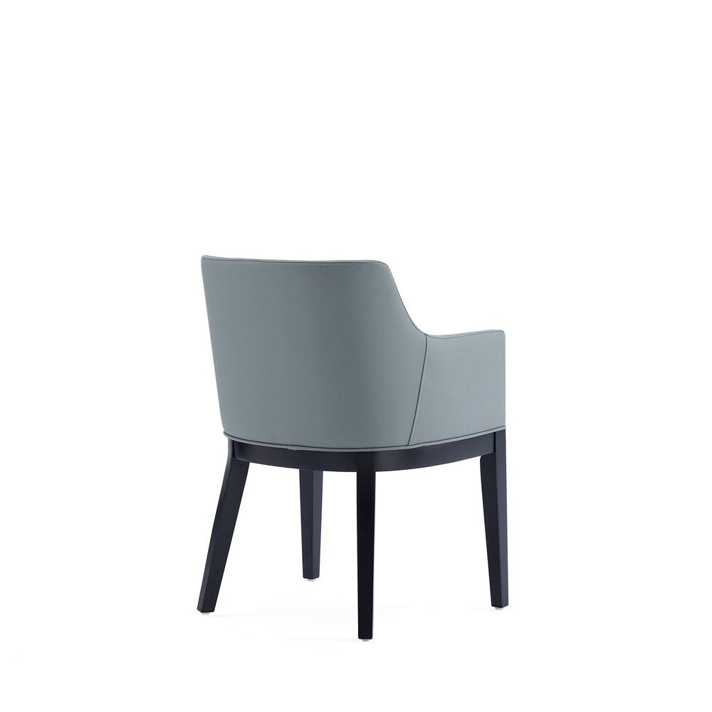 Manhattan Comfort - Gansevoort Faux Leather Armchair with Beech Wood Legs in Pewter - DC051AR-PT veiw 3