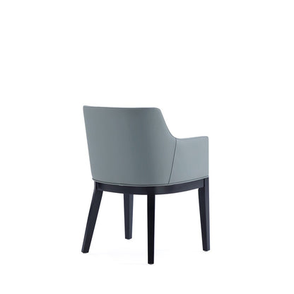 Manhattan Comfort - Gansevoort Faux Leather Armchair with Beech Wood Legs in Pewter - DC051AR-PT veiw 3