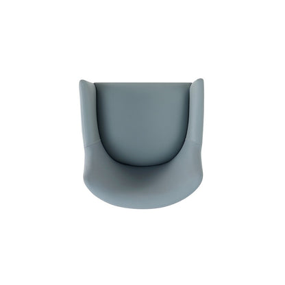Manhattan Comfort - Gansevoort Faux Leather Armchair with Beech Wood Legs in Pewter - DC051AR-PT veiw 6