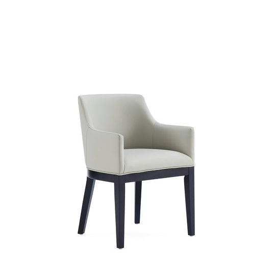 Manhattan Comfort - Gansevoort Faux Leather Armchair with Beech Wood Legs in Stone Grey - DC051AR-ST veiw 1